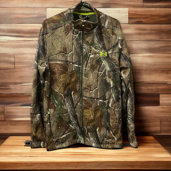 Under Armor Scent Control Soft Shell Fleece Lined Camouflage Zipper Jacket! - Picture 9 of 10